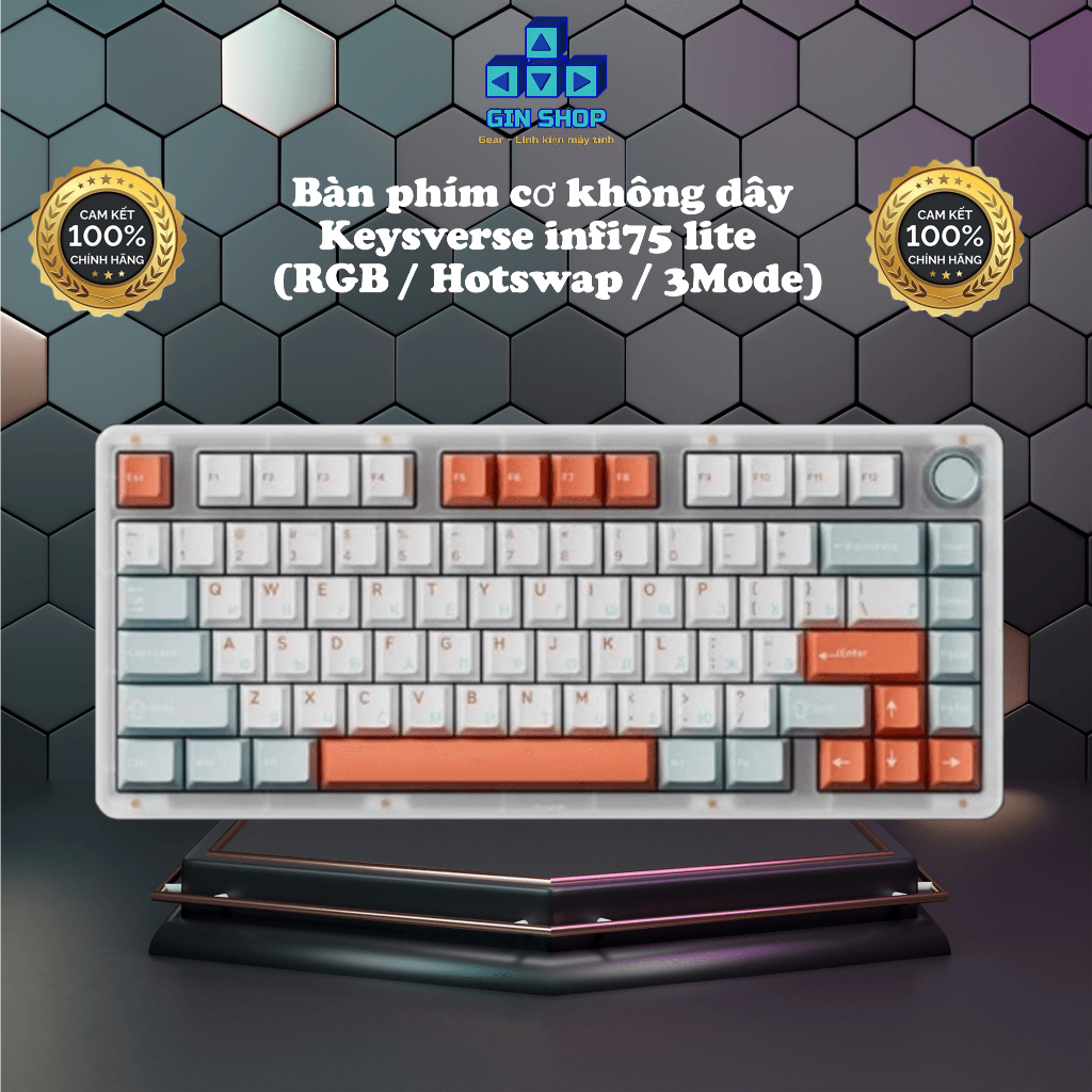 Bàn phím cơ Infi75 Lite | Mạch Xuôi 3 Modes | Màn Hình LCD
