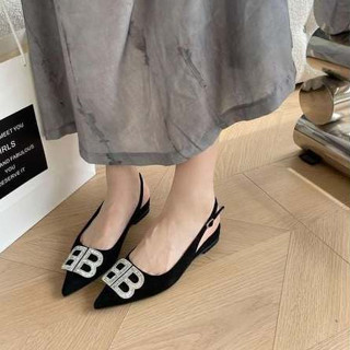 Dép Sục, Dép Gót Vuông 3 Phân Phối Charm Chữ Thời Trang DS DESI 23D113-2250