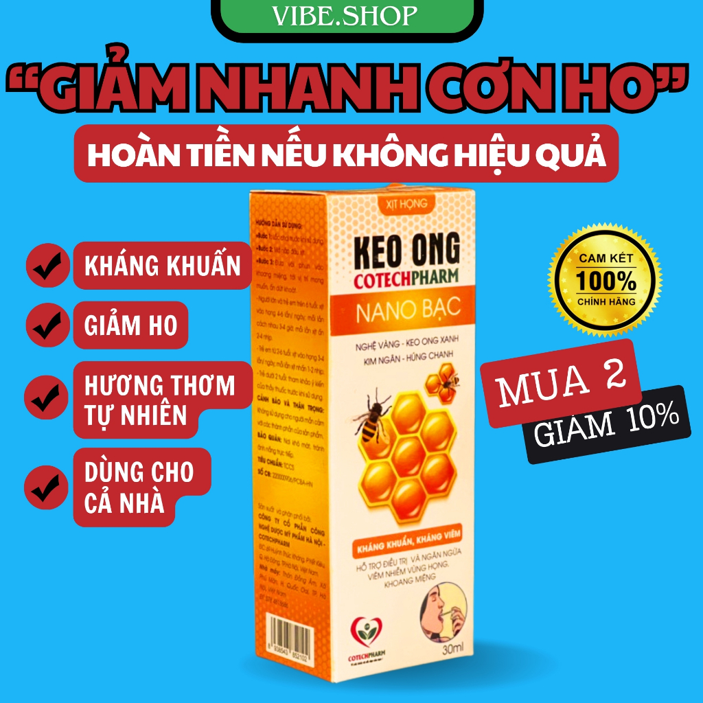 xịt họng keo ong chính hãng ULA BEE giảm ho đau ngứa rát họng hiệu quả XỊT