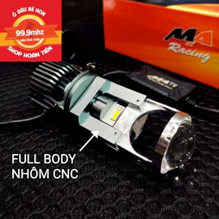 ĐÈN PHA LED BI CẦU BI LED MINI T9 PRO 60W V1 BODY XÁM MA RACING CHÂN H4 - GIÁ 1 BÓNG