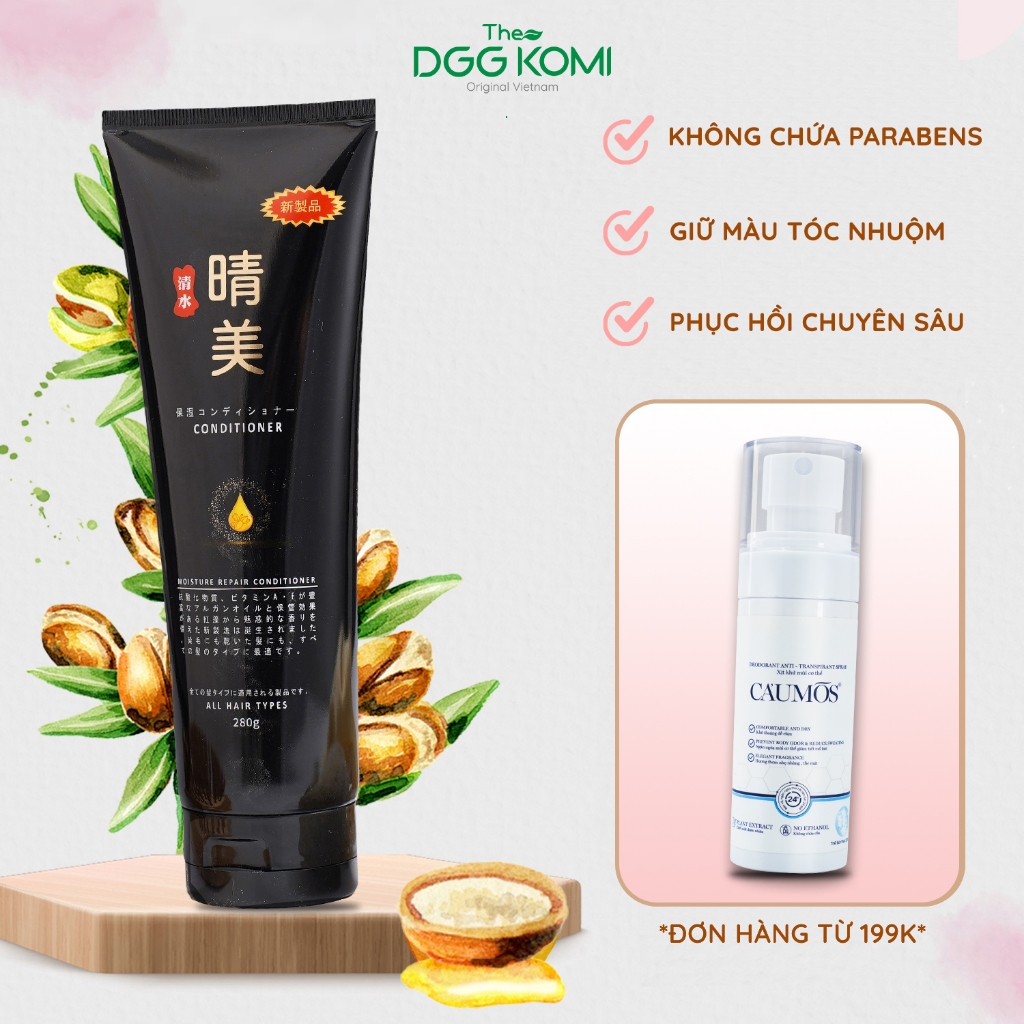 Dầu xả Komi Nhật Bản giữ màu tóc nhuộm, dưỡng ẩm và phục hồi chuyên sâu tuýp x 280ml