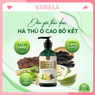 Dầu gội thảo dược hà thủ ô cao bồ kết 300ml kích khích mọc tóc giảm gãy rụng sạch gàu KORELA DG01