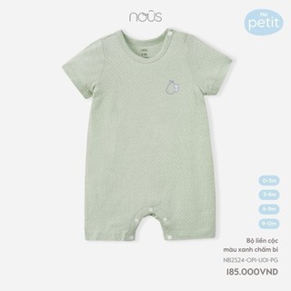Bộ quần áo Nous liền thân cộc họa tiết in trước ngực ba màu sắc cho bé từ 3-6 tháng đến 12-18 tháng