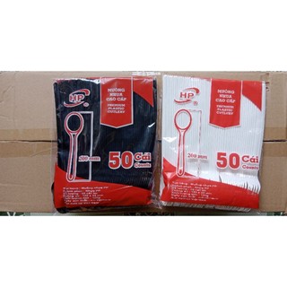 Bịch 50 muỗng trà sữa dài 20cm thìa dùng một lần