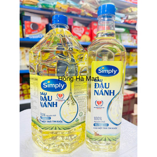 Chai dầu ăn đậu nành simply 1 lit - 2 lít