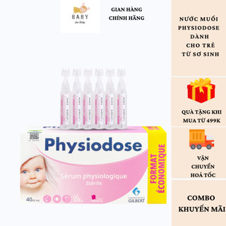 Nước muối sinh lý physiodose vệ sinh tai, mũi, mắt cho bé