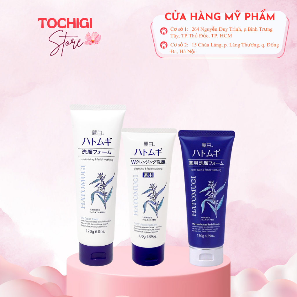 Sữa rửa mặt trắng da Hatomugi Cleansing Foam hạt Ý Dĩ