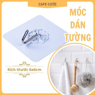 Móc dán tường siêu dính trong suốt chịu lực tốt treo tường chắc chắn 6x6 cm