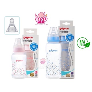 Bình sữa Pi.geon, Bình sữa cổ hẹp PP Streamline hình ngôi sao hồng/xanh - 150ml/250ml