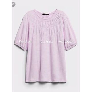 Smocked Texture Top / Áo thun kiểu xuất dư