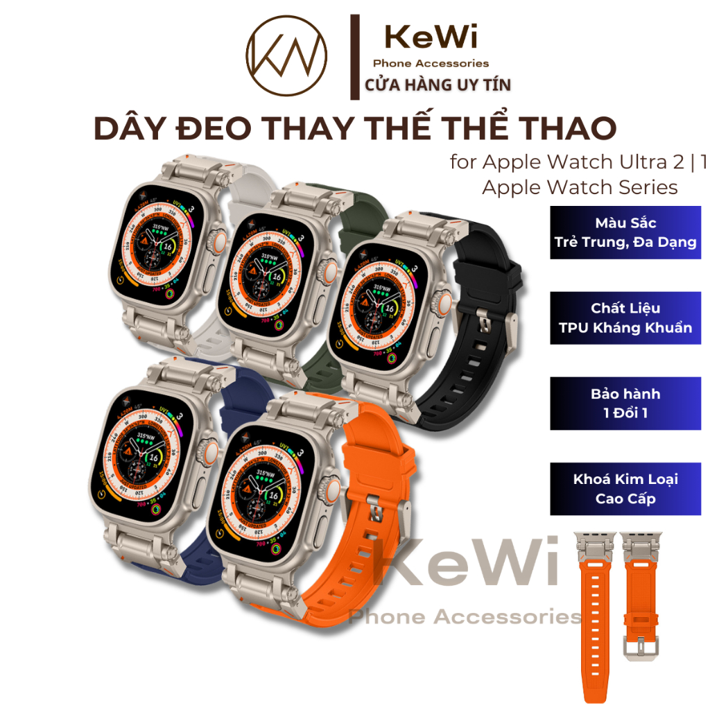Dây Đeo Thay Thế Dành Cho Apple Watch Ultra 2 | 1, Apple Watch Series 10-1 | SE | SE 2, Chất liệu TP