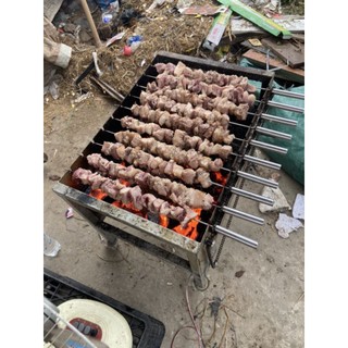 Lò Nướng Thịt gà vịt mini, Bếp Nướng than quay tự động 10 xiên
