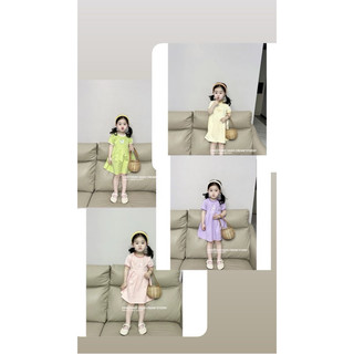 Váy baby doll chất cotton 100% hàng QC cho bé gái , váy cộc tay chất cotton hàng QC cho bé