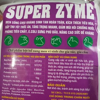 Men sống super zyme 1kg kích thích tiêu hóa, giảm mùi hôi của phân