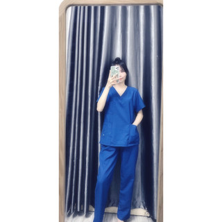 Bộ scrubs cổ tim phòng mổ, đồng phục spa, phòng khám,bác sĩ, quần áo phòng mổ, đồng phục phẫu thuật vải cao cấp/mát/mịn