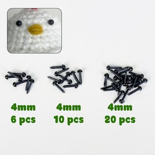 Mắt nhựa thú bông chất lượng 4mm - 6mm - gói lẻ