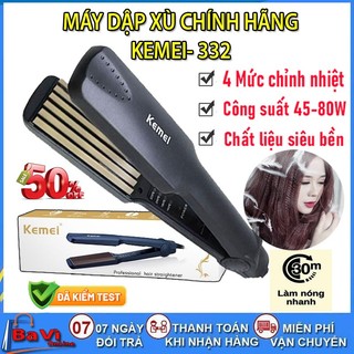 Máy dập xù tóc kemei 332, nóng nhanh 4 mức chỉnh nhiệt, Chức năng dập xù, bấm xù , máy làm tóc phồng chính hãng