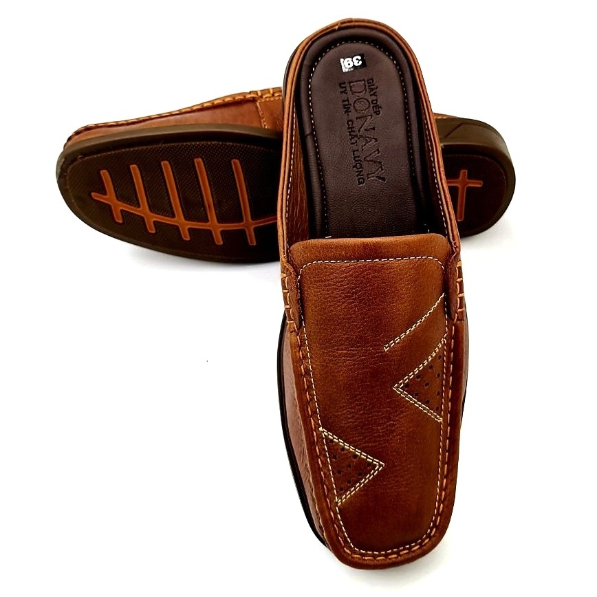 Giày Lười Nam Da Bò Cao Cấp Donavy2tg, thiết kế hình tam giác bắt mắt D.G2TG