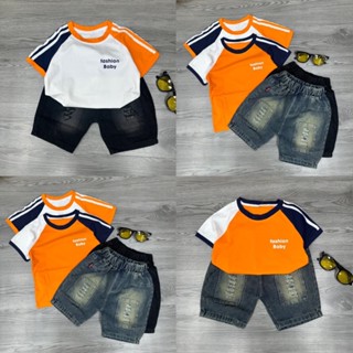 sét cộc quốc dân,áo cottol quần jean cho bé