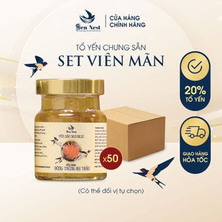 Set 50 hũ yến sào chưng sẵn mix 12 vị Khánh Hòa thượng hạng 20%, hương vị tự nhiên tiệt trùng loại bỏ vi khuẩn Sen Nest