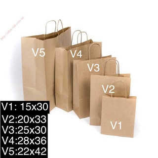 Túi giấy Kraf có quai, túi xi măng đựng quà