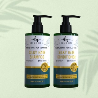 Combo gội xả giảm rụng giúp tóc mọc chắc khỏe, suôn mượt Herbal Silky Hair DongNhien