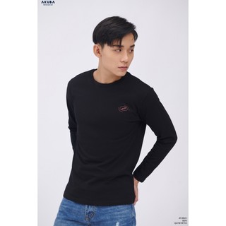  Áo thun nam tay dài AKUBA in họa tiet form slimfit chất liệu cotton không co rút 9023