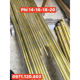 Thanh đồng vàng tròn đặc phi 14-16-18-20mm dài 1m