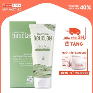  Mặt nạ đất sét BEUCLAY trà xanh sáng da, se khít lỗ chân lông, kiểm soát dầu 70g