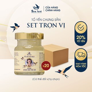 SET 20 HŨ YẾN SÀO chưng sẵn mix 12 vị Khánh Hòa thượng hạng 20%, hương vị tự nhiên tiệt trùng loại bỏ vi khuẩn Sen Nest