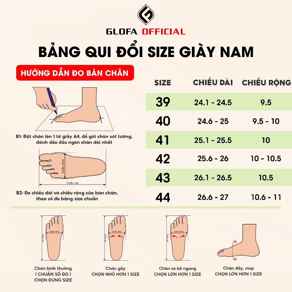 Giày Thể Thao Nam GLOFA Phối Màu Trẻ Trung Cá Tính