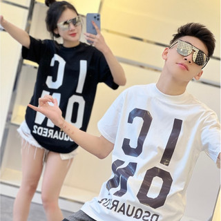 Áo Thun Nam DSQ 171 Hai Màu Đen Trắng In Mặt Trước Chất Liệu Cotton Co Dãn Tốt, Thấm Hút Mồ Hôi