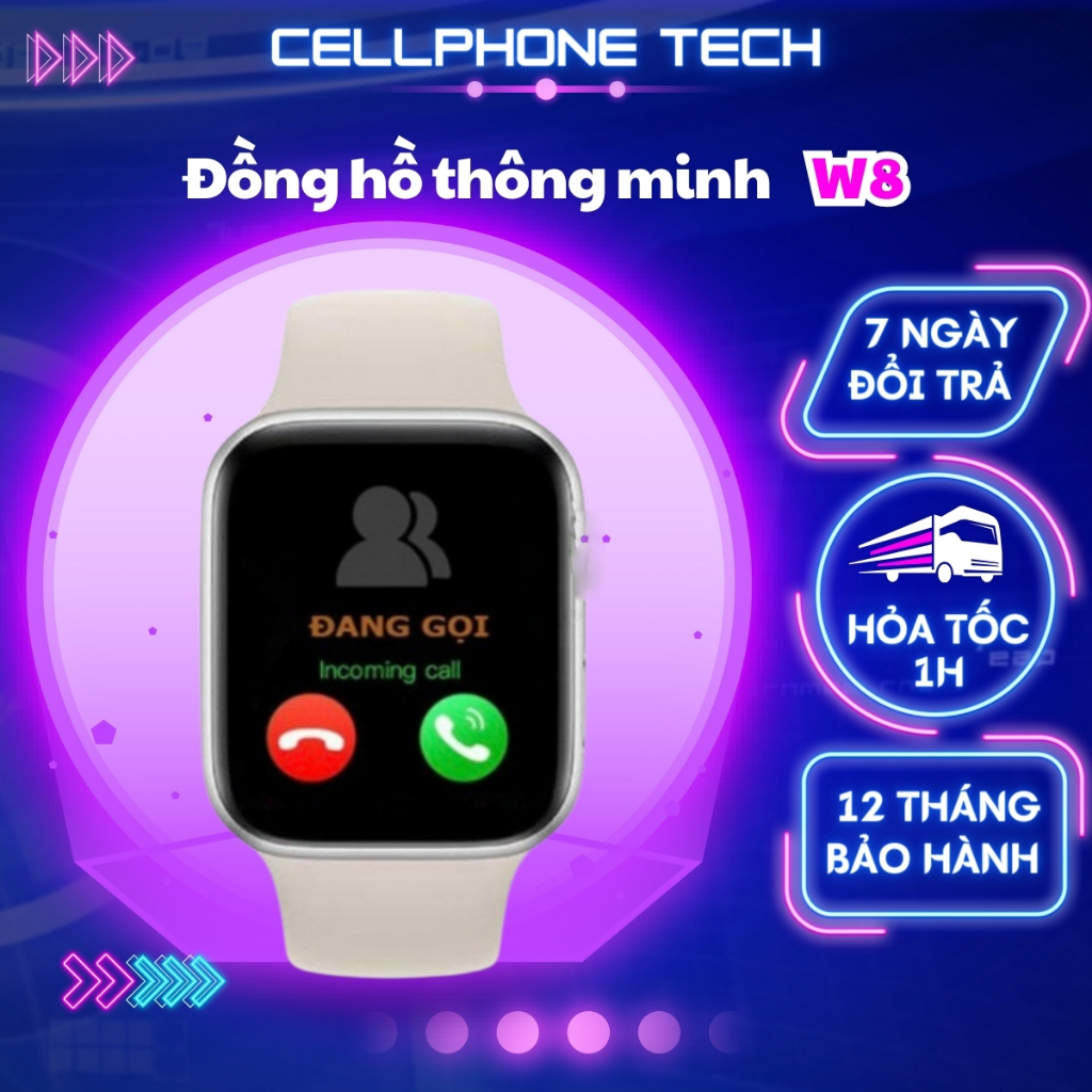 Đồng hồ thông minh SM W9 bản viền thép cao cấp, full box đầy đủ chức năng, màn hình tràn viền, pin trâu 72 giờ