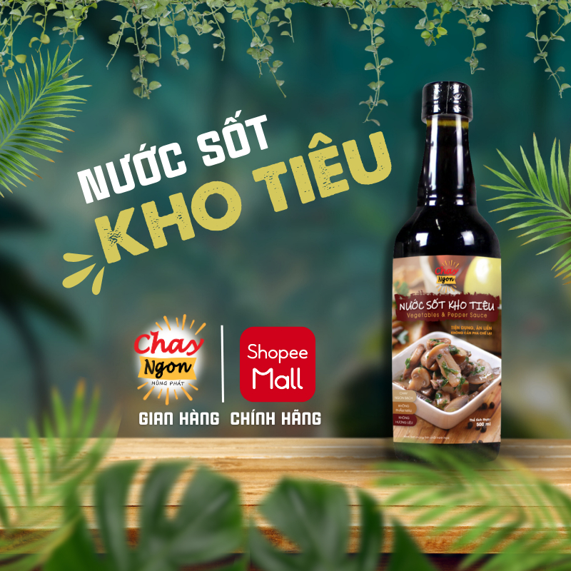 Sốt Kho Tiêu Chay Ngon Chuẩn Vị Chai 500ml - Vegetables & Pepper Sauce
