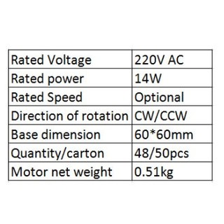 Motor giảm tốc 30v/ phút 14w
