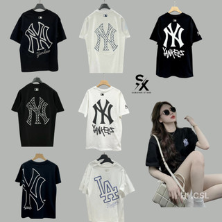 Áo thun MLB cao cấp mẫu mới 2024 chất thun cotton 100% thoáng mát form rộng unisex nam nữ oversize áo phông tay Lỡ 7166