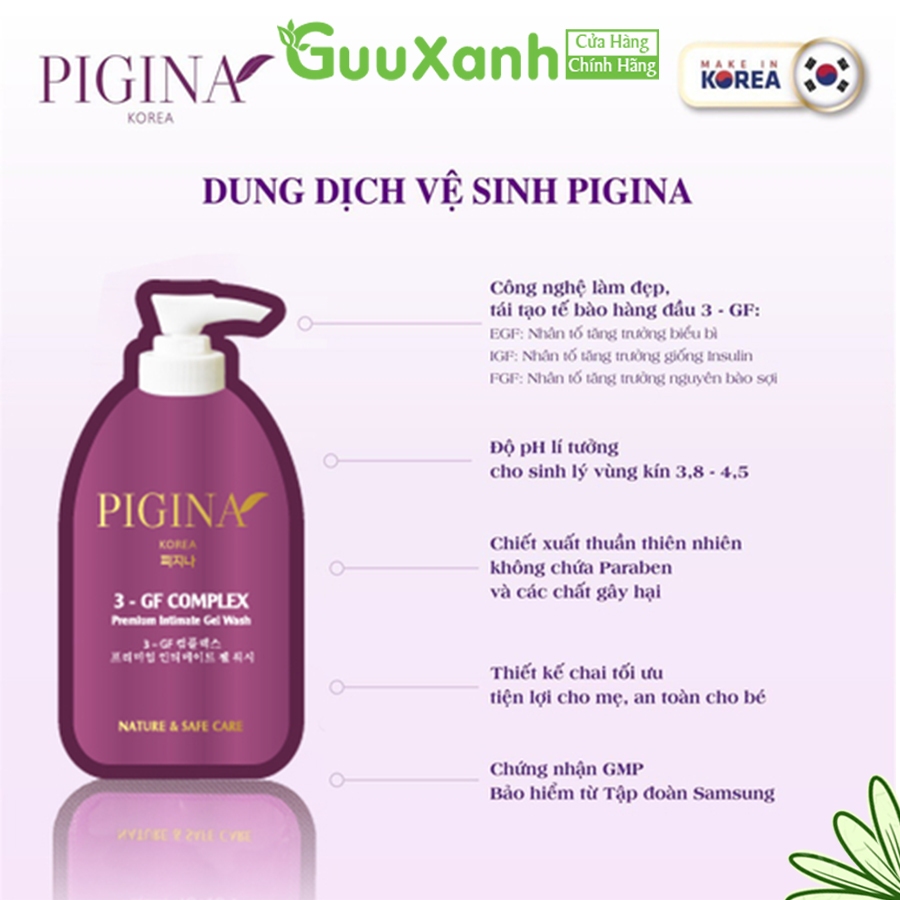 Combo 10 gói gel Dung dịch vệ sinh Pigina 5ml - Pigina Intimate Gel Wash
