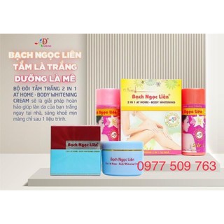 Chính hãng- Bộ Kem Dưỡng Trắng Da Body Bạch Ngọc Liên xanh+Tắm Trắng