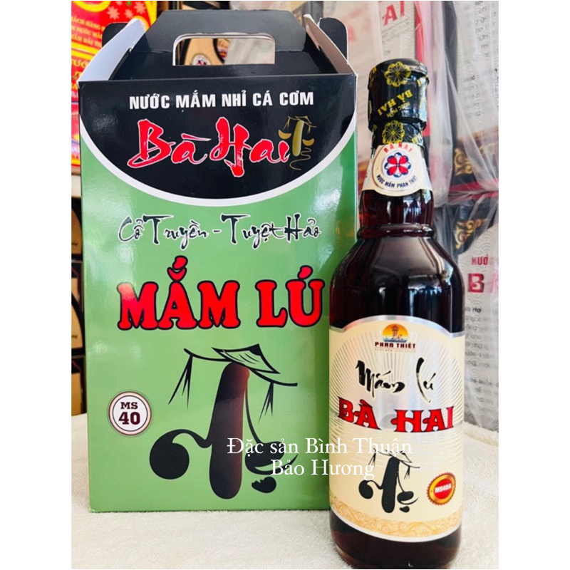 NƯỚC MẮM PHAN THIẾT - NƯỚC MẮM LÚ BÀ HAI MS40A ( HỘP XANH 2 CHAI X 500ML )