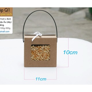 50 cái - Hộp giấy kraft mini đựng quà tặng trái cây bánh kẹo trang sức,đựng 2 hũ yến 70ml = Hộp Q1