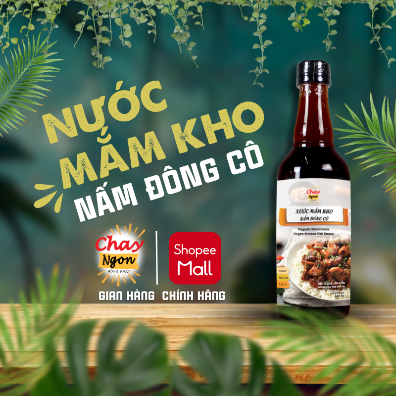 Nước Mắm Kho Nấm Đông Cô Chay Ngon Hùng Phát Chai 500ml - Cho Những Món Kho Thêm Đậm Vị