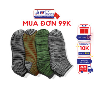 Vớ Tất Cổ Ngắn Kẻ Vằn T&T SOCKS Nhiều Màu Thoáng Khí Khử Mùi Êm Ái TRỊNH CHUNG - NU323