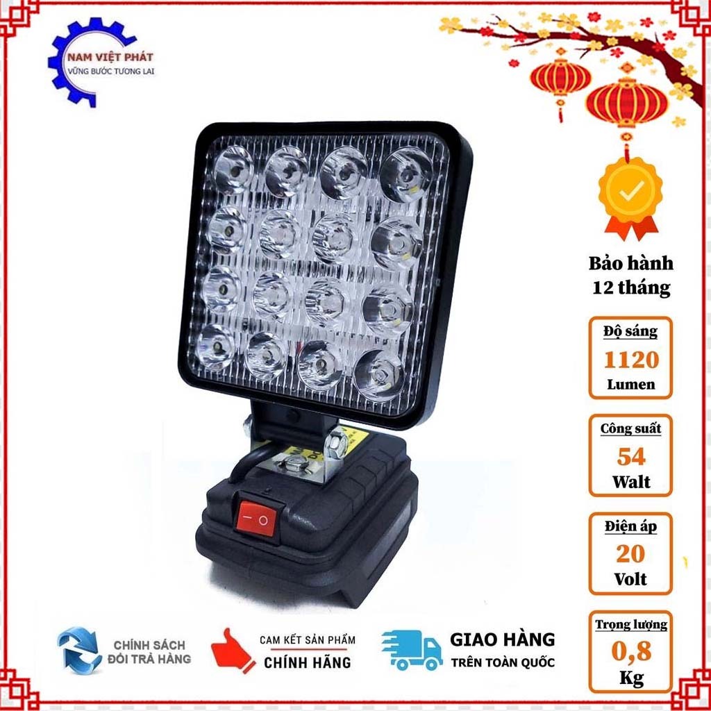 Đèn pin led dùng chân pin makita, đèn pha led dùng chân pin makita 14,4v - 18v thiết kế bi cầu rọi x