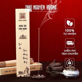 Nhang Trầm Hương Cao Cấp Nguyện Hương, dài 40 cm, 99 cây, Nhang Cầu An, tích trầm 20 năm - Nhang căn hộ chung cư