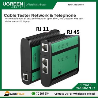 Bộ test cáp mạng ugreen 10950, thích hợp cho cáp mạng rj45,rj11/12 ugreen 10950 chính hãng cao cấp