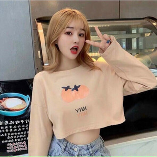 Áo thun croptop tay dài trái cà chua siêu xinh