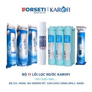 Bộ 11 lõi lọc nước Karofi chính hãng cho máy lọc nước Karofi KAD-D66  123 RO 100 Mỹ HP6.2 Nano  