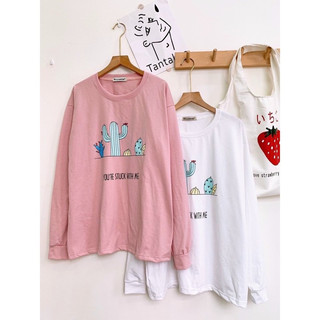 Áo thun tay dài phom rộng phong cách ulzzang Hàn Quốc siêu cá tính