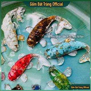 Cá koi phong thủy có xu tài lộc, cá koi đá thạch anh thả bát thả hoa, cá koi thả bát mình đường tụ thủy