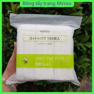 Combo bông tẩy trang Miniso 180 miếng, bông tẩy trang Japan Technology Miniso, bông tẩy trang 3 lớp siêu mềm